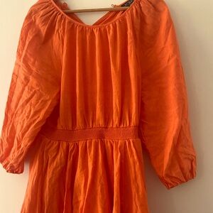 Like new #JCrew Palermo #linen dress in orange perfect for #summer #brun…